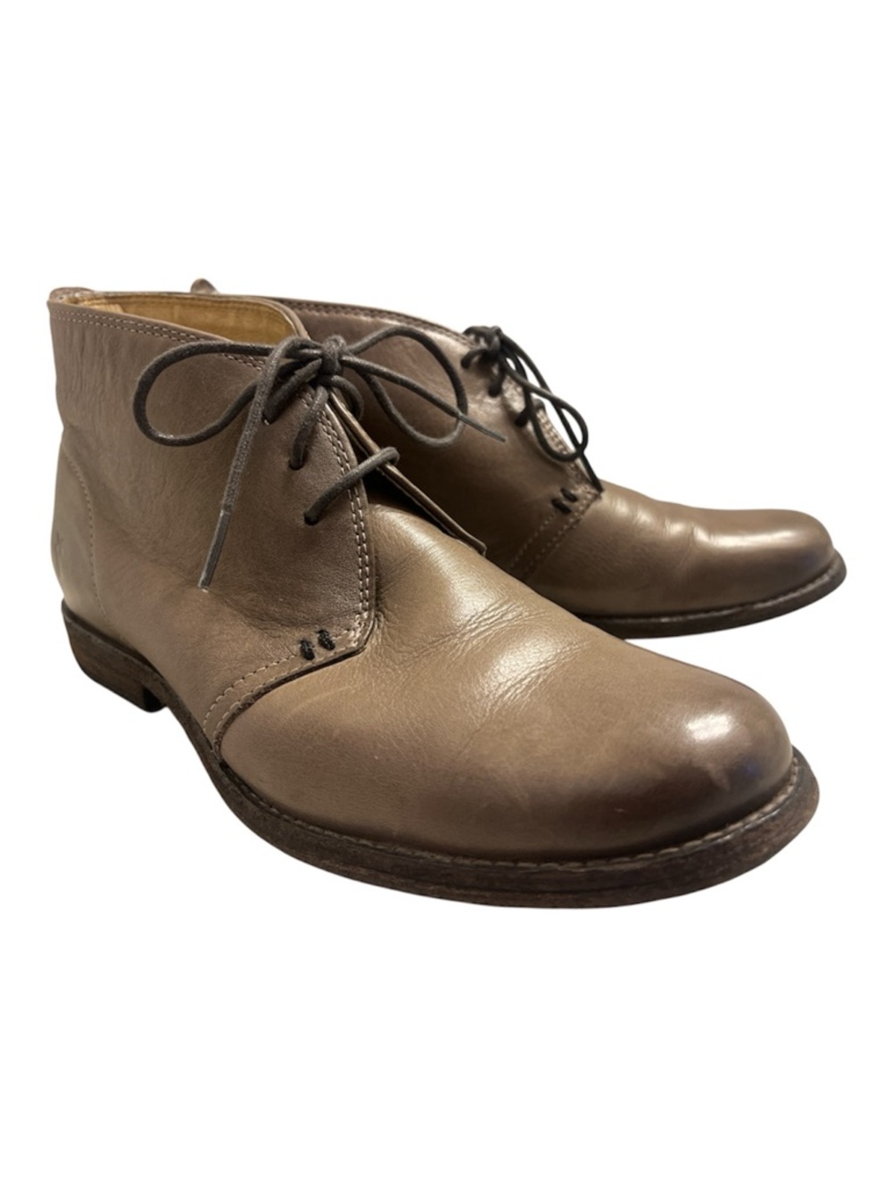 FRYE Gray Leather Phillip Chukka Boots